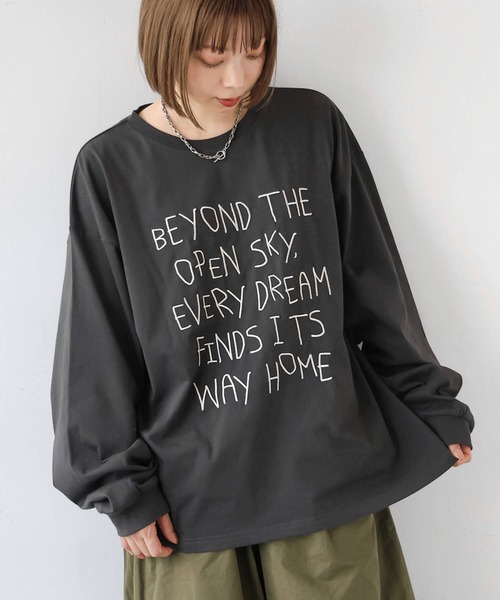 tiptop(ティップトップ)の「アソートロゴ刺繍ロンT(Tシャツ/カットソー・レディース・オフホワイト/ブラック系その他/ブラック/ホワイト系その他・FREE)」の9枚目の写真