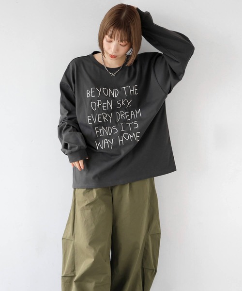 tiptop(ティップトップ)の「アソートロゴ刺繍ロンT(Tシャツ/カットソー・レディース・オフホワイト/ブラック系その他/ブラック/ホワイト系その他・FREE)」の10枚目の写真
