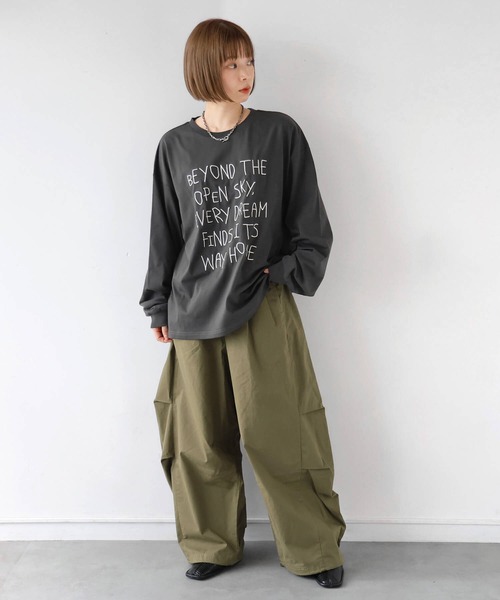 tiptop(ティップトップ)の「アソートロゴ刺繍ロンT(Tシャツ/カットソー・レディース・オフホワイト/ブラック系その他/ブラック/ホワイト系その他・FREE)」の12枚目の写真