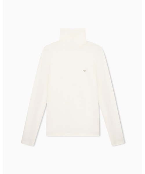 EMPORIO ARMANI(エンポリオアルマーニ)の「<オンライン限定>【エンポリオ アルマーニ】ウィメンズ タートルネックセーター テックウール混ジャージー(ニット/セーター・レディース・ブラック/アイボリー・SMALL/LARGE/X-SMALL/MEDIUM)」の2枚目の写真