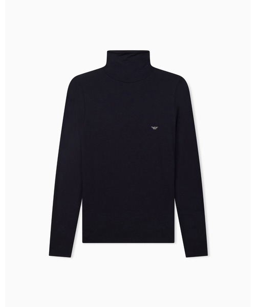 EMPORIO ARMANI(エンポリオアルマーニ)の「<オンライン限定>【エンポリオ アルマーニ】ウィメンズ タートルネックセーター テックウール混ジャージー(ニット/セーター・レディース・ブラック/アイボリー・SMALL/LARGE/X-SMALL/MEDIUM)」の1枚目の写真