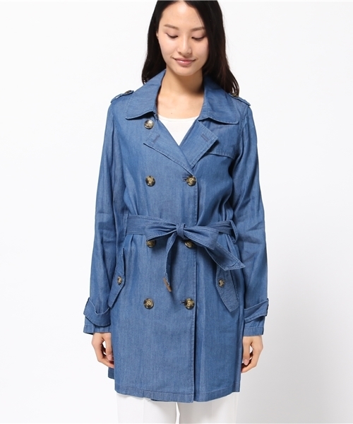 VENCEEXCHANGE（ヴァンスエクスチェンジ）の「レーヨンデニム トレンチコート        （トレンチコート・レディース・ブルー・MEDIUM/LARGE）」の12枚目の写真