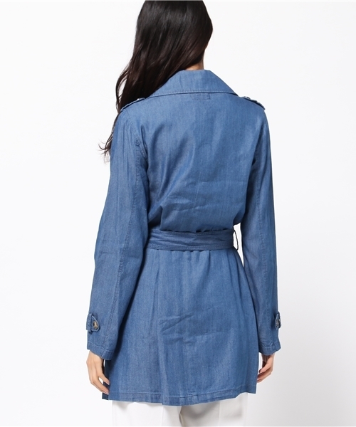 VENCEEXCHANGE（ヴァンスエクスチェンジ）の「レーヨンデニム トレンチコート        （トレンチコート・レディース・ブルー・MEDIUM/LARGE）」の7枚目の写真