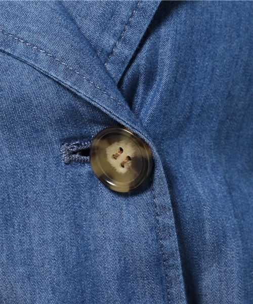 VENCEEXCHANGE（ヴァンスエクスチェンジ）の「レーヨンデニム トレンチコート        （トレンチコート・レディース・ブルー・MEDIUM/LARGE）」の4枚目の写真