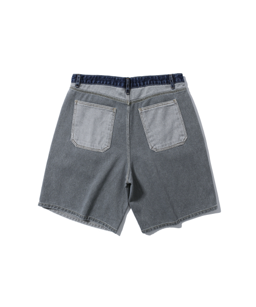 ANGLAN（アングラン）の「Patchwork Denim Half Pants - Multi（その他パンツ・メンズ・その他・1/2）」の2枚目の写真