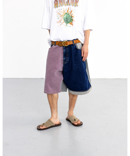 ANGLAN（アングラン）の「Patchwork Denim Half Pants - Multi（その他パンツ・メンズ・その他・1/2）」の4枚目の写真