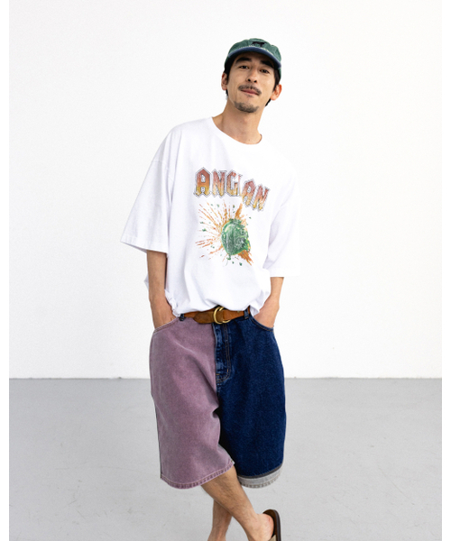 ANGLAN（アングラン）の「Patchwork Denim Half Pants - Multi（その他パンツ・メンズ・その他・1/2）」の5枚目の写真