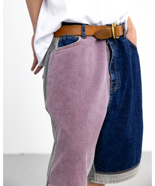 ANGLAN（アングラン）の「Patchwork Denim Half Pants - Multi（その他パンツ・メンズ・その他・1/2）」の6枚目の写真