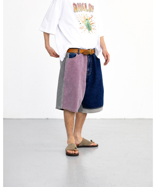 ANGLAN（アングラン）の「Patchwork Denim Half Pants - Multi（その他パンツ・メンズ・その他・1/2）」の7枚目の写真