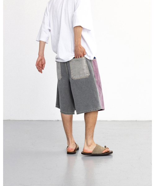 ANGLAN（アングラン）の「Patchwork Denim Half Pants - Multi（その他パンツ・メンズ・その他・1/2）」の8枚目の写真