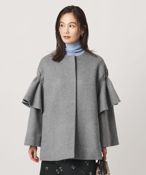 UNITED ARROWS（ユナイテッドアローズ）の「フリルスリーブ コート（その他アウター・レディース・ブラック/グレー・36/38）」の3枚目の写真