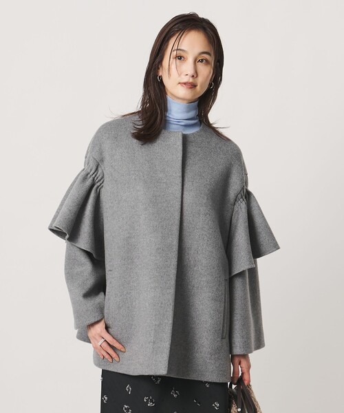 UNITED ARROWS（ユナイテッドアローズ）の「フリルスリーブ コート（その他アウター・レディース・ブラック/グレー・36/38）」の5枚目の写真