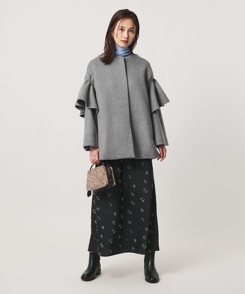 UNITED ARROWS（ユナイテッドアローズ）の「フリルスリーブ コート（その他アウター・レディース・ブラック/グレー・36/38）」の7枚目の写真