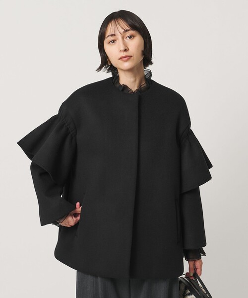 UNITED ARROWS（ユナイテッドアローズ）の「フリルスリーブ コート（その他アウター・レディース・ブラック/グレー・36/38）」の8枚目の写真