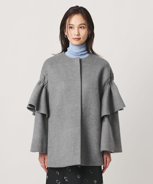UNITED ARROWS（ユナイテッドアローズ）の「フリルスリーブ コート（その他アウター・レディース・ブラック/グレー・36/38）」の13枚目の写真
