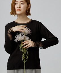 grove | 【重ね着にも◎】チュールドッキングテレコカットソー(Tシャツ/カットソー)