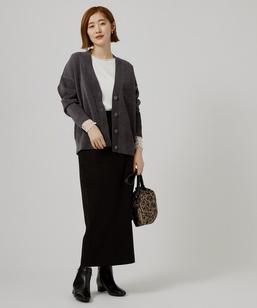 grove(グローブ)の「【重ね着にも◎】チュールドッキングテレコカットソー(Tシャツ/カットソー・レディース・オフホワイト/ブラック・02/03/04/05)」の4枚目の写真