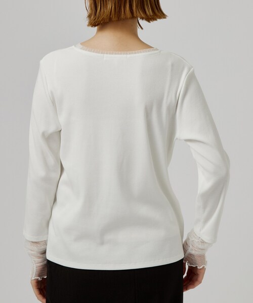 grove(グローブ)の「【重ね着にも◎】チュールドッキングテレコカットソー(Tシャツ/カットソー・レディース・オフホワイト/ブラック・02/03/04/05)」の17枚目の写真