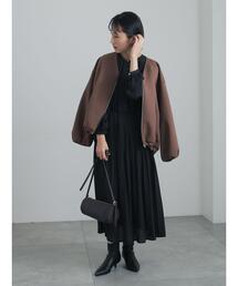 ウエスト切替プリーツワンピース