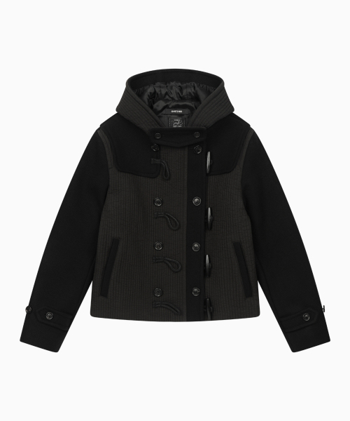 OHESHIO(オヘシオ)の「PADDED DUFFLE WOOL COAT, BLACK(チェスターコート・レディース・その他・FREE)」の7枚目の写真