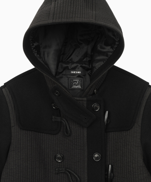 OHESHIO(オヘシオ)の「PADDED DUFFLE WOOL COAT, BLACK(チェスターコート・レディース・その他・FREE)」の9枚目の写真