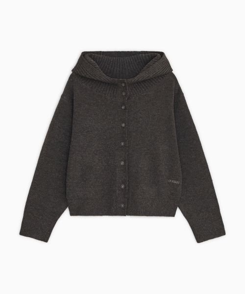 OHESHIO（オヘシオ）の「CROPPED HOODED HIGH NECK CARDIGAN, BROWN（カーディガン/ボレロ・レディース・その他・FREE）」の7枚目の写真