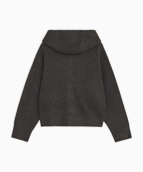 OHESHIO（オヘシオ）の「CROPPED HOODED HIGH NECK CARDIGAN, BROWN（カーディガン/ボレロ・レディース・その他・FREE）」の8枚目の写真