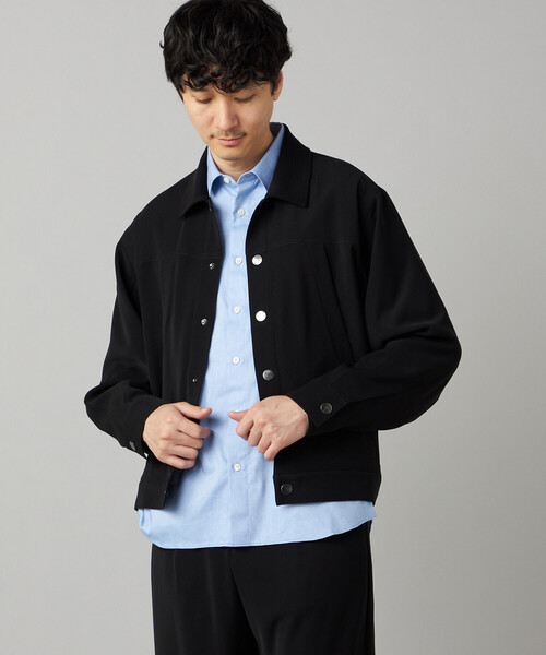 COMME CA MEN(コムサメン)の「ダブルトリコチン ブルゾン(ブルゾン・メンズ・ブラック/チャコール・M/L)」の1枚目の写真