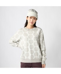 【marie claire/マリ.クレール】レディースクルーネックセーター　モノグラム柄　ゴルフ