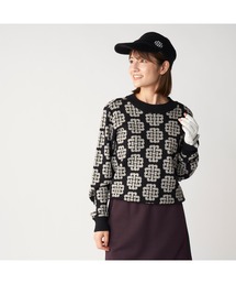 【marie claire/マリ.クレール】レディースクルーネックセーター モノグラム柄 ゴルフ