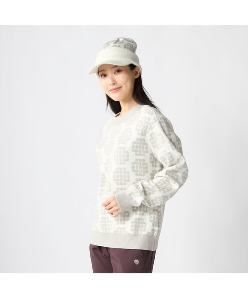 marie claire(マリ・クレール)の「【marie claire/マリ.クレール】レディースクルーネックセーター モノグラム柄 ゴルフ(ニット/セーター・レディース・ホワイト/ブラック/グリーン・X-LARGE/MEDIUM)」の8枚目の写真