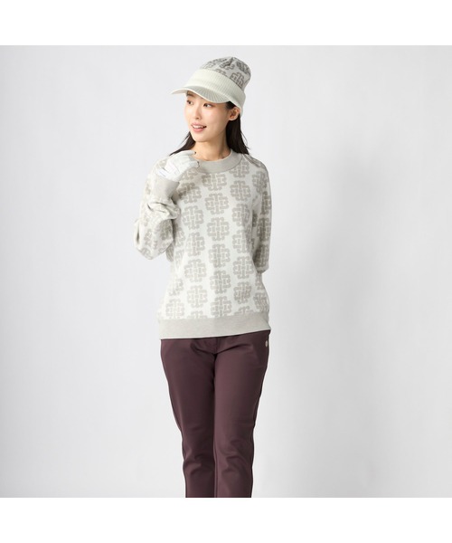 marie claire(マリ・クレール)の「【marie claire/マリ.クレール】レディースクルーネックセーター モノグラム柄 ゴルフ(ニット/セーター・レディース・ホワイト/ブラック/グリーン・X-LARGE/MEDIUM)」の9枚目の写真