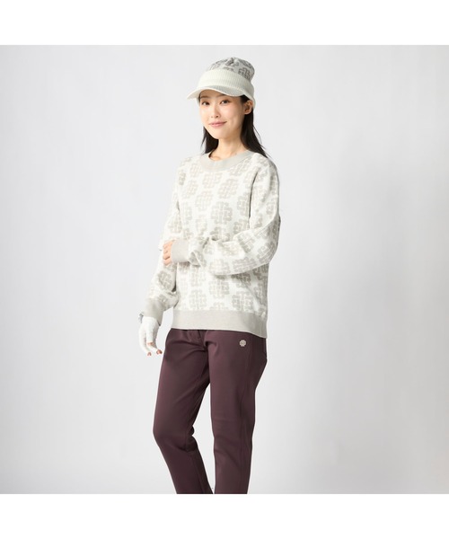 marie claire(マリ・クレール)の「【marie claire/マリ.クレール】レディースクルーネックセーター モノグラム柄 ゴルフ(ニット/セーター・レディース・ホワイト/ブラック/グリーン・X-LARGE/MEDIUM)」の10枚目の写真
