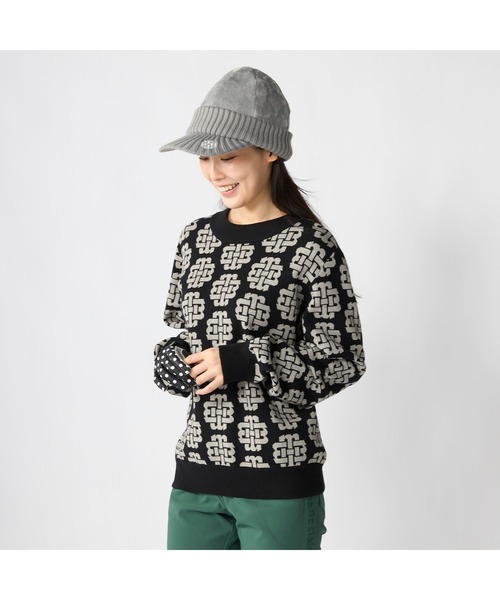 marie claire(マリ・クレール)の「【marie claire/マリ.クレール】レディースクルーネックセーター モノグラム柄 ゴルフ(ニット/セーター・レディース・ホワイト/ブラック/グリーン・X-LARGE/MEDIUM)」の18枚目の写真