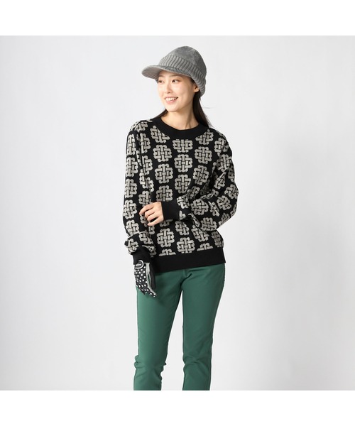 marie claire(マリ・クレール)の「【marie claire/マリ.クレール】レディースクルーネックセーター モノグラム柄 ゴルフ(ニット/セーター・レディース・ホワイト/ブラック/グリーン・X-LARGE/MEDIUM)」の19枚目の写真