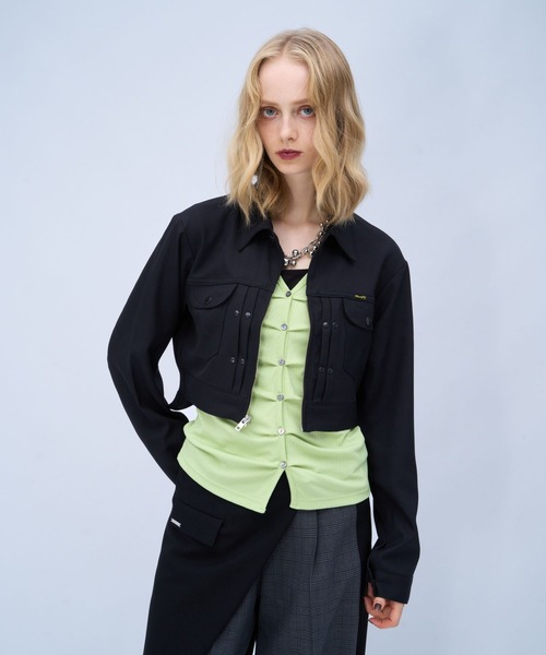 HARE(ハレ)の「【Wrangler×HARE】ウエスタンショートブルゾン(HARE)(デニムジャケット・レディース・ブラック/インディゴブルー・FREE)」の9枚目の写真