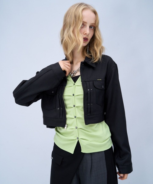 HARE(ハレ)の「【Wrangler×HARE】ウエスタンショートブルゾン(HARE)(デニムジャケット・レディース・ブラック/インディゴブルー・FREE)」の10枚目の写真
