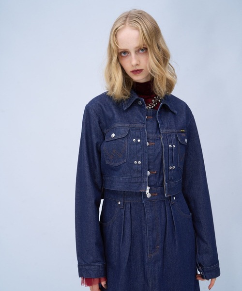 HARE(ハレ)の「【Wrangler×HARE】ウエスタンショートブルゾン(HARE)(デニムジャケット・レディース・ブラック/インディゴブルー・FREE)」の11枚目の写真