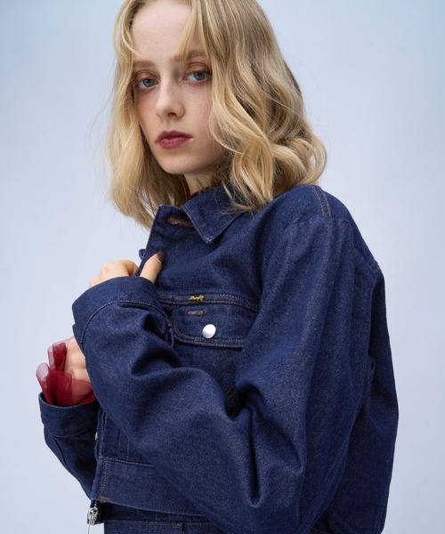 HARE(ハレ)の「【Wrangler×HARE】ウエスタンショートブルゾン(HARE)(デニムジャケット・レディース・ブラック/インディゴブルー・FREE)」の4枚目の写真