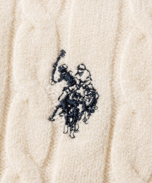 U.S. POLO ASSN.（ユーエスポロアッスン）の「【18】〔U.S.POLO ASSN/ユーエスポロアッスン〕ワンポイントロゴ ケーブルニットポロ レディース（ニット/セーター・レディース・ネイビー/アイボリー/ワインレッド/グリーン・LARGE/MEDIUM）」の21枚目の写真