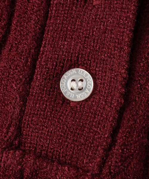 U.S. POLO ASSN.（ユーエスポロアッスン）の「【18】〔U.S.POLO ASSN/ユーエスポロアッスン〕ワンポイントロゴ ケーブルニットポロ レディース（ニット/セーター・レディース・ネイビー/アイボリー/ワインレッド/グリーン・LARGE/MEDIUM）」の8枚目の写真