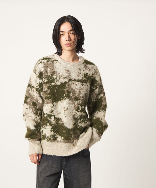 CITEN(シテン)の「<CITEN>ブラッシュドカモニット(ニット/セーター・メンズ・ブラック/ナチュラル・L/M)」の6枚目の写真