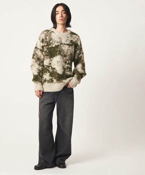 CITEN(シテン)の「<CITEN>ブラッシュドカモニット(ニット/セーター・メンズ・ブラック/ナチュラル・L/M)」の7枚目の写真
