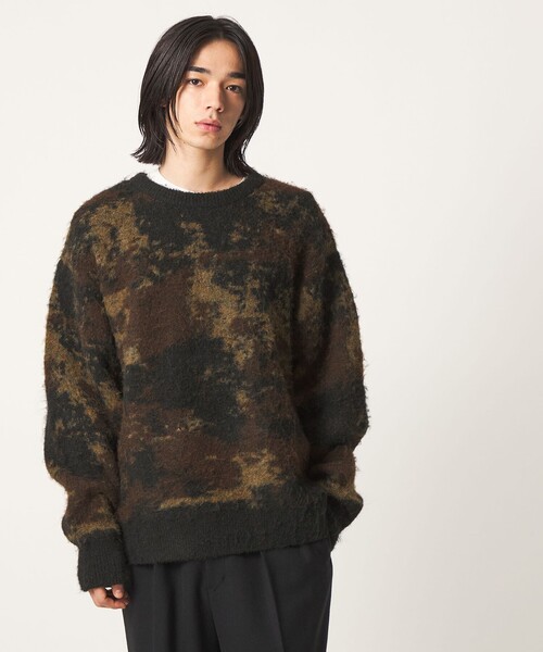CITEN(シテン)の「<CITEN>ブラッシュドカモニット(ニット/セーター・メンズ・ブラック/ナチュラル・L/M)」の8枚目の写真
