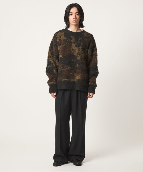 CITEN(シテン)の「<CITEN>ブラッシュドカモニット(ニット/セーター・メンズ・ブラック/ナチュラル・L/M)」の9枚目の写真