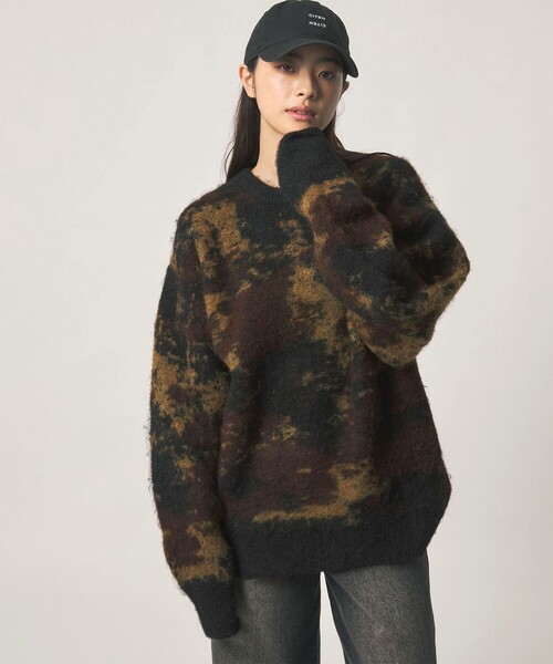 CITEN(シテン)の「<CITEN>ブラッシュドカモニット(ニット/セーター・メンズ・ブラック/ナチュラル・L/M)」の19枚目の写真