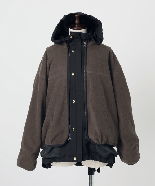 B.C STOCK(ベーセーストック)の「《2枚セット》ウォッシャブル / フリースライナー付きフードブルゾン(その他アウター・レディース・ブラック/ベージュ・FREE)」の13枚目の写真