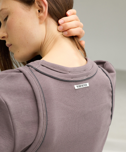 LEVAR(レバー)の「Twofold Layered T-shirt - Dusty Brown(Tシャツ/カットソー・レディース・その他・FREE)」の3枚目の写真