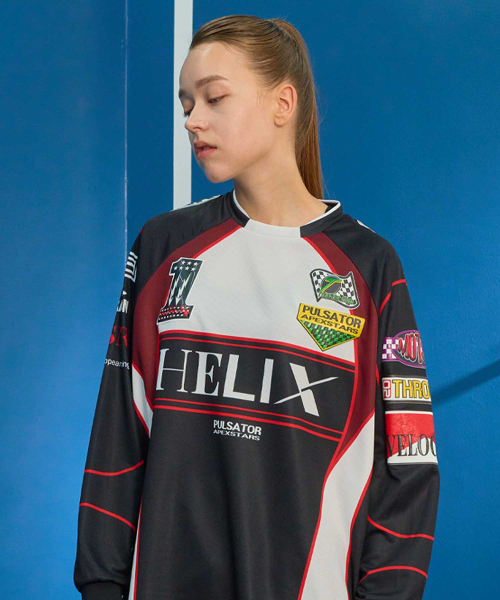 GALEX(ギャレックス)の「レーシング ICONIC YB ジャージ ロングスリーブ ブラック GA6742 BK(Tシャツ/カットソー・レディース・その他・MEDIUM/LARGE)」の2枚目の写真