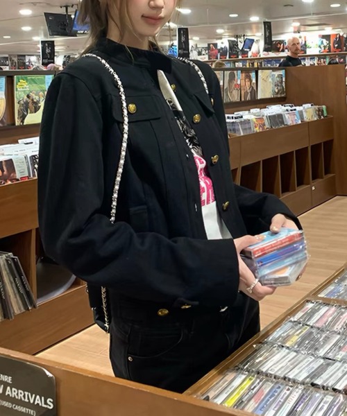 FAVORITO（ファヴォリート）の「シングルブレストデニムジャケット（デニムジャケット・レディース・ブルー/ブラック・M/L/S/XL）」の14枚目の写真